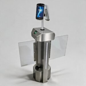 Catraca Pivotante Flow V9 INOX Central Pedestal Duplo Facial, RFID e Qr-code